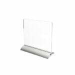 Acrílico Porta Menu Horizontal com Base em Alúminio