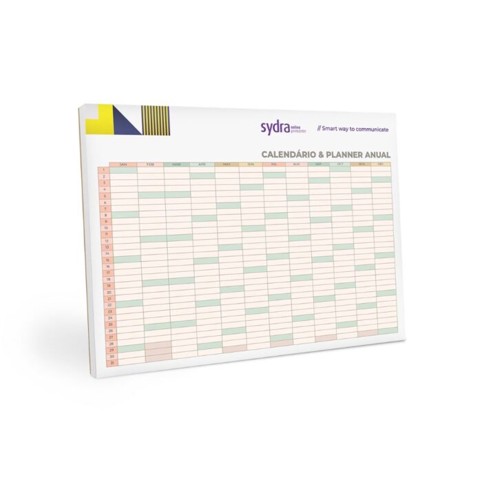 Calendário de Mesa Planner Anual Calendário de Mesa Planner Anual